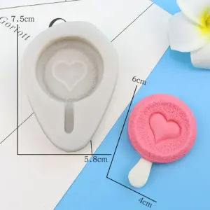Ice cream lollipop with heart Silicone mould