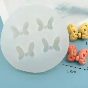 4 cavity polka bows silicone mould