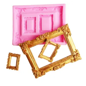 3 cavity rectangle classic frame silicone mould