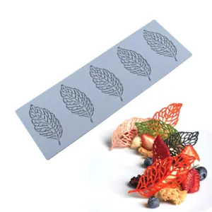 5 cavity leaf chocolate garnish mould