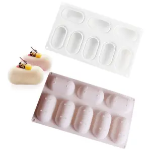 8 cavity Capsule Silicone Mould for mousse,baking,desserts etc
