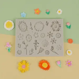22 cavity Sunflower Tulip Flower theme Silicone Mould