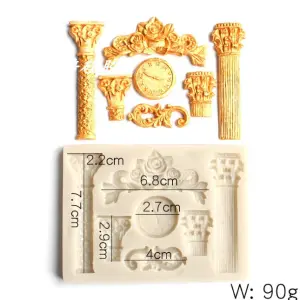 Classic Pillar with clock classic motif silicone mould