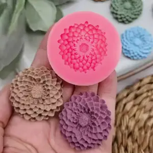 Dahlia or Chrysanthemum Flower Fondant Silicone Mould
