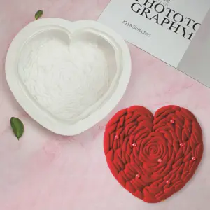 Rose Heart shaped Silicone Mould for mousse,baking,desserts etc