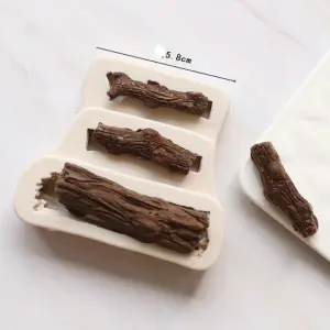 3 Cavity Wood log Silicone Mould