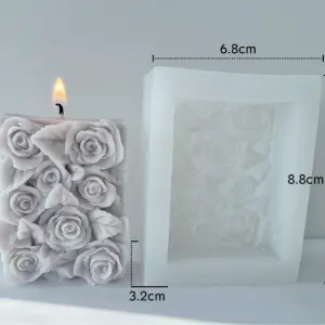 3D Rose Candle / soap / chocolate Flowers Silicone Mould