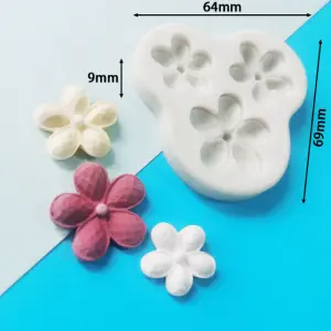 3 cavity Gem Flower Silicone Mould