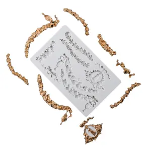 European Retro Style Drape Pattern Silicone mould