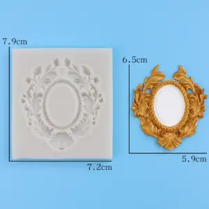 Oval carved Frame silicone mould