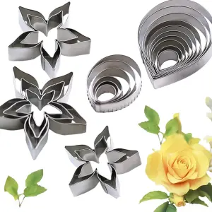 23pcs Set Rose Petal Cutter Set Gum Paste Fondant Cake Cutters set