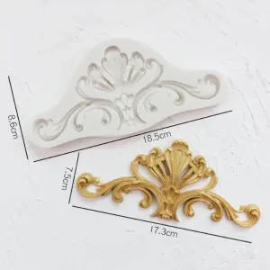 Large Baroque crown classic Cake Border silicone mould
