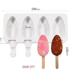 4 Cavity Oval Silicone Popsicle Mould