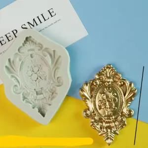 Floral ornament jewel brooch silicone mould
