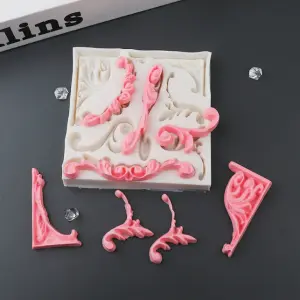 Classic corner border silicone mould