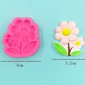 Cute Daisy Flowers with leaves silicone Mould