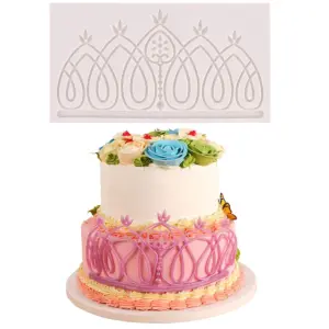 Crown Flower Leaf Lace Silicone Mould