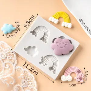 2 cavity Cloud and rainbow Silicone mould