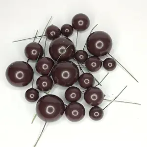 20 pcs Coffee Brown round mixed sizes faux balls