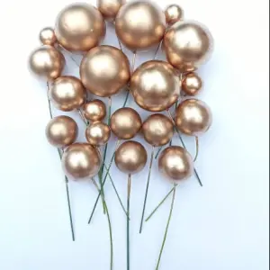 20 pcs Golden round mixed sizes faux balls