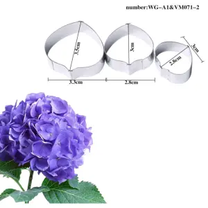 3 Pcs Orchid Fondant Sugarcraft Stainless Steel Cutter set