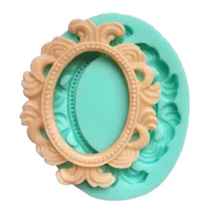 Large Oval carved Frame silicone mould