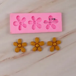 3 Cavity flower silicone mould style 5