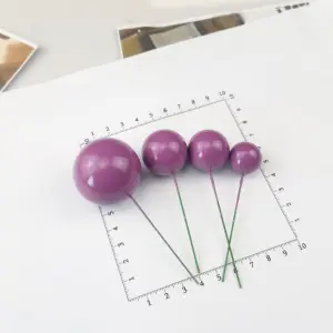 4 pcs Dark Purple faux balls set