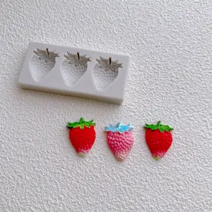 3 cavity Strawberry Silicone mould