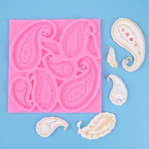 8 Cavity Modern Design With Leaf Fondant Marzipan Mould