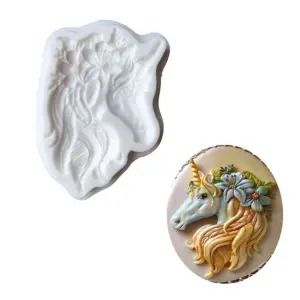 Unicorn face silicone mould Style 2