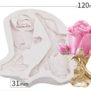 Large 2 Detailed Rose Flower silicone mould