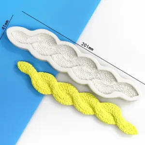 Braided Knit Border silicone Mould style 2