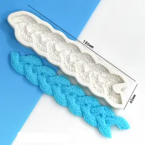 Braided Knit Border silicone Mould style 1