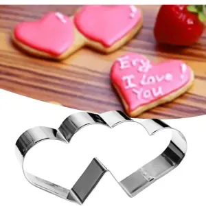 Double Heart Aluminum Cookie Cutter