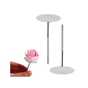 Stainless Steel Piping Nail 3D Rose Flower Maker Piping Bottom Cream Flowers Cake Decoration Tool ( Large head )