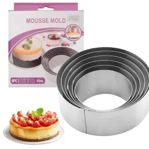 6 Sizes Round Mousse Cake Rings