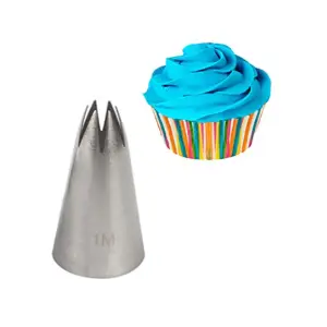Cake Decor Medium Nozzle - No. 1M Open Star Piping Nozzle