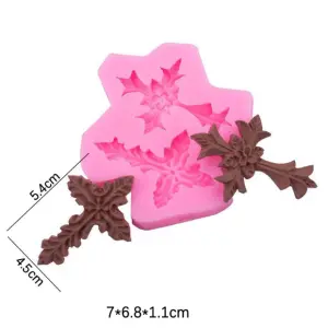 2 Cavity Large Christian Cross Mould Style 3