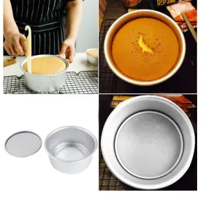 Aluminum Tapered Round Cake Push Pan Removable Bottom Cake Mould (14 inch)