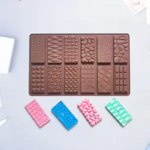 12 in 1 Mini Bar Designer Silicon Chocolate Brown Mould