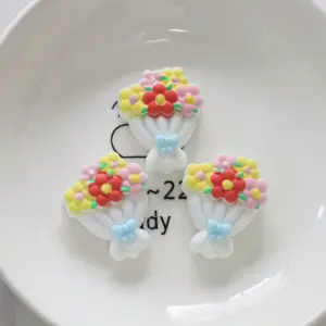 3 pcs 3D Bouquet flower cake topper set