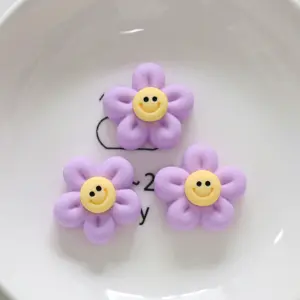 3 pcs Daisy Purple flower cake topper