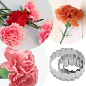 3 Pcs Carnation Petal Fondant Sugar craft Stainless Steel Cutter set Style 2