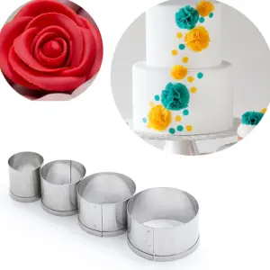 3 Pcs Briar Rose Petal Fondant Sugar craft Stainless Steel Cutter set