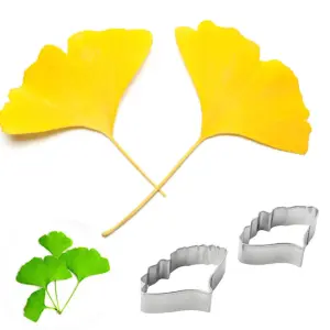 2 Pcs Gingko Biloba leaf Fondant Sugar craft Stainless Steel Cutter set