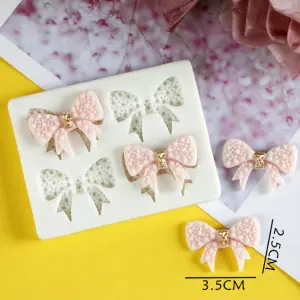 4 Cavity studded Bow candy silicone mould