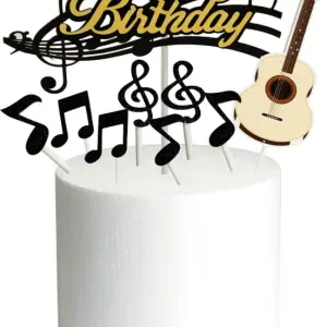 9 Pcs Happy Birthday Music theme Cake Toppers set