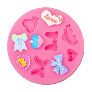 Bow love heart theme silicone mould