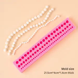 3 cavity line Pearl bead boarder Silicone Mould